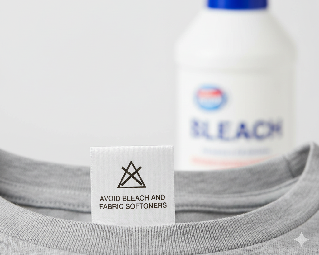 Avoid Bleach and Fabric Softeners